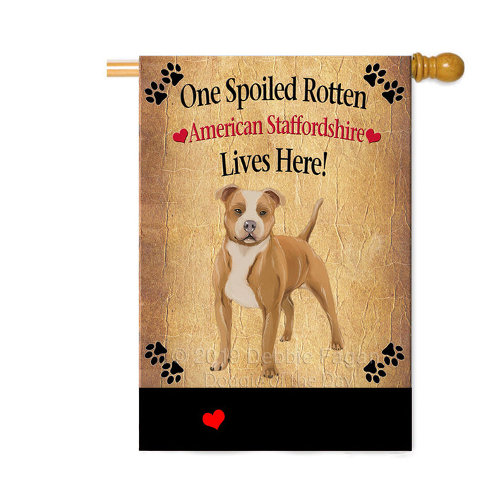 Personalized Spoiled Rotten American Staffordshire Terrier Dog Custom House Flag FLG-DOTD-A63134
