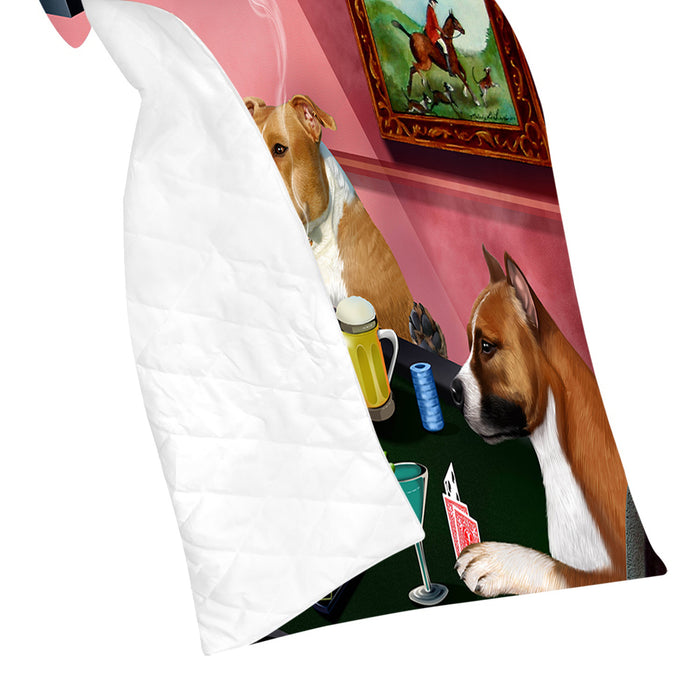 Home of  American Staffordshire Dogs Playing Poker Quilt