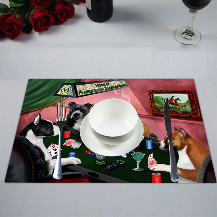 Home of  American Staffordshire Dogs Playing Poker Placemat