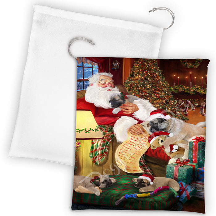 Santa Sleeping with Anatoalian Shepherd Dogs Drawstring Laundry or Gift Bag LGB48768