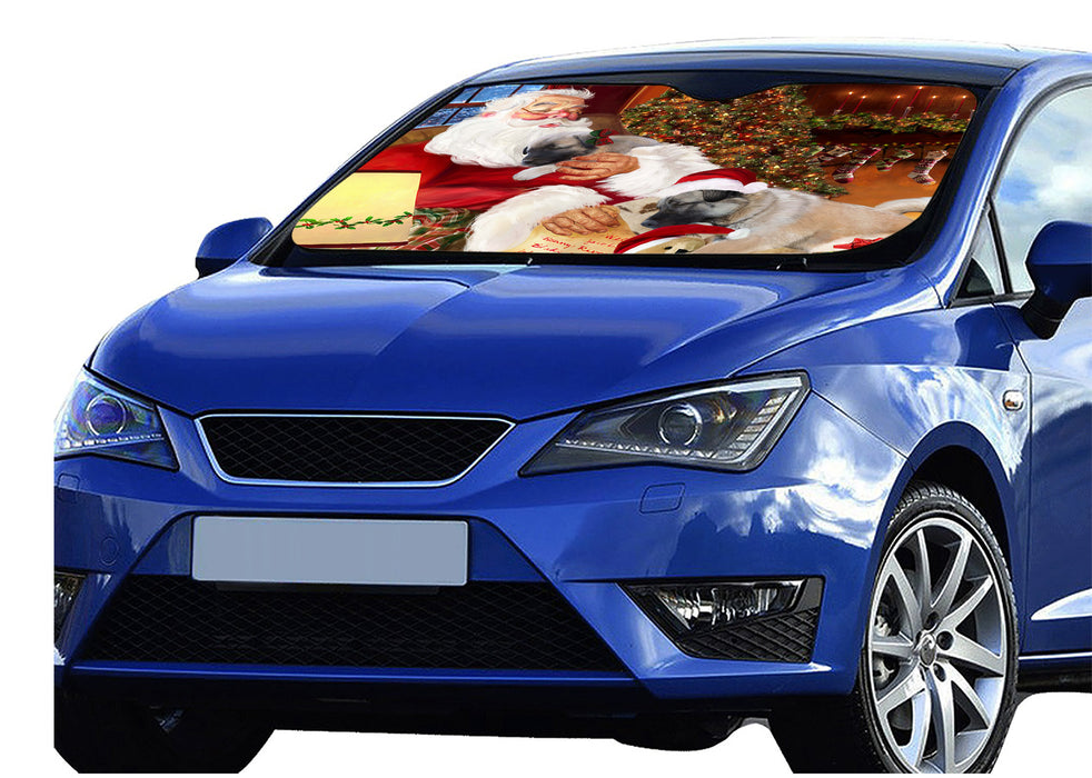 Santa Sleeping with Anatoalian Shepherd Dogs Car Sun Shade