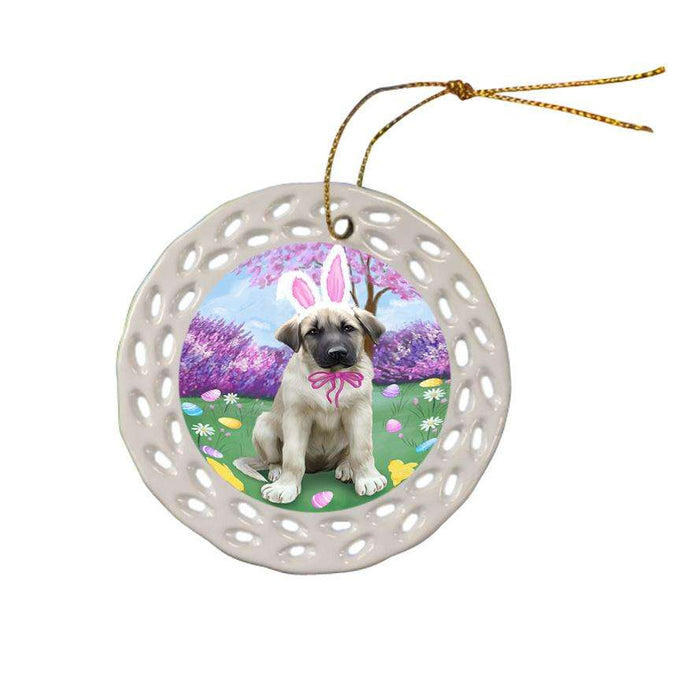 Anatolian Shepherd Dog Easter Holiday Ceramic Doily Ornament DPOR49031