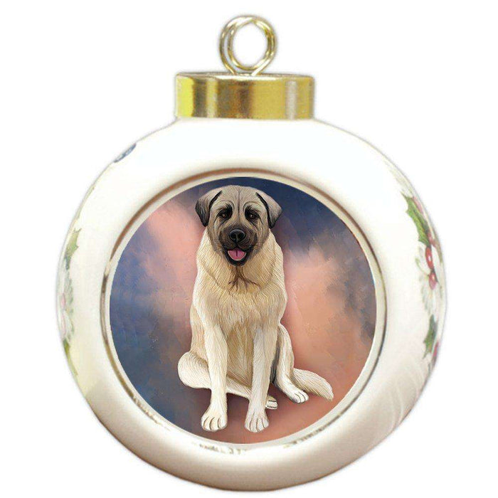 Anatolian Shepherd Dog Round Ball Christmas Ornament