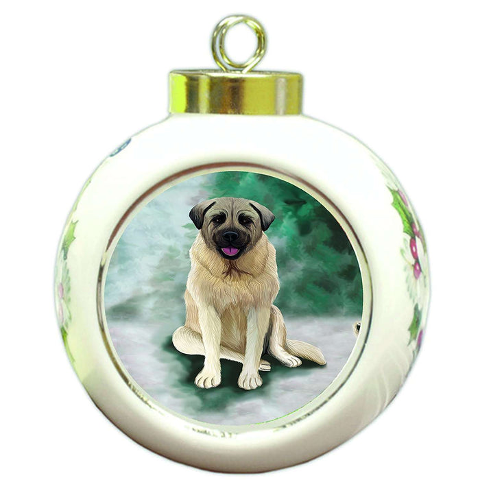 Anatolian Shepherd Dog Round Ball Christmas Ornament