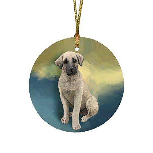 Anatolian Shepherd Puppy Dog Round Christmas Ornament