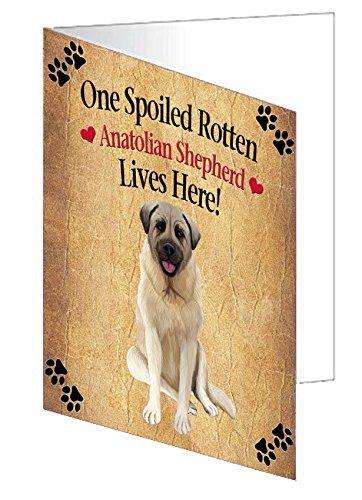 Anatolian Shepherd Spoiled Rotten Dog Handmade Artwork Assorted Pets Greeting Cards and Note Cards with Envelopes for All Occasions and Holiday Seasons