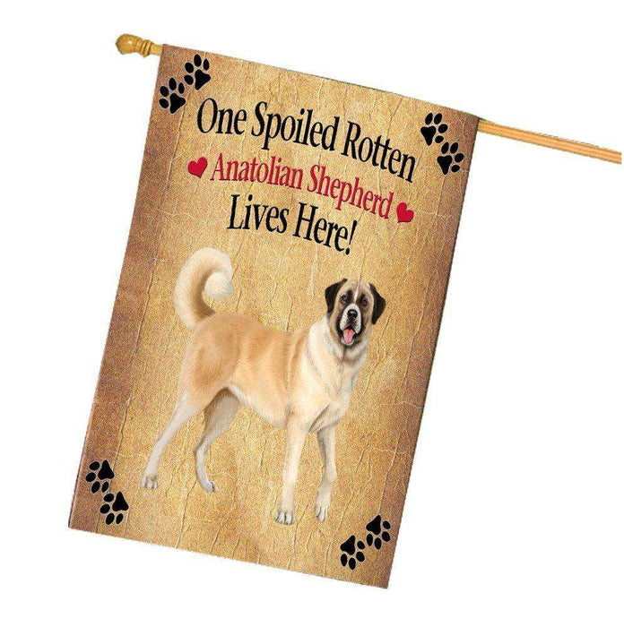 Anatolian Shepherd Spoiled Rotten Dog House Flag