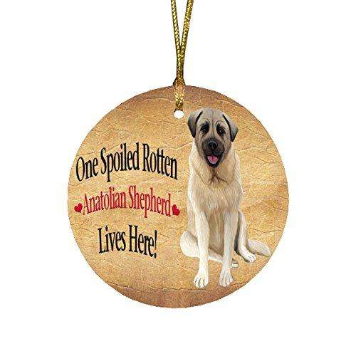 Anatolian Shepherd Spoiled Rotten Dog Round Christmas Ornament