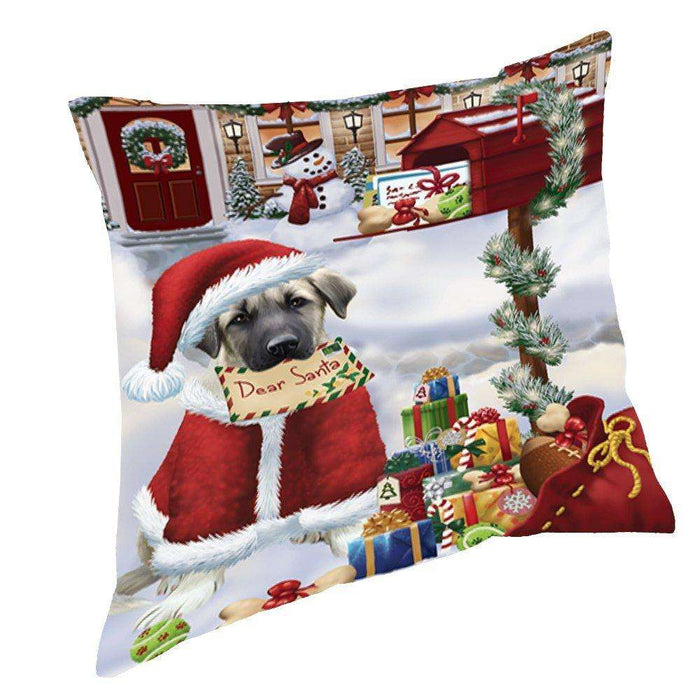 Anatolian Shepherds Dear Santa Letter Christmas Holiday Mailbox Dog Throw Pillow