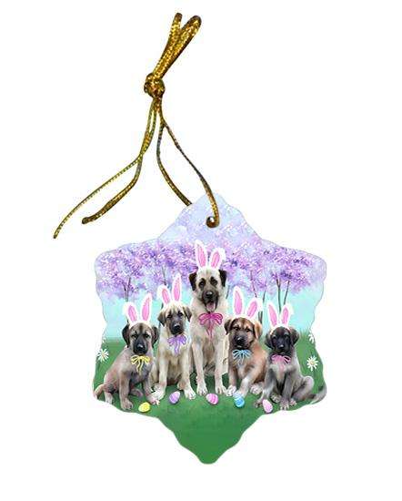Anatolian Shepherds Dog Easter Holiday Star Porcelain Ornament SPOR49118