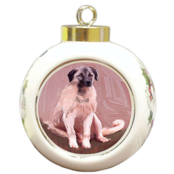 Anatolian Shepherds Dog Round Ball Christmas Ornament RBPOR54385