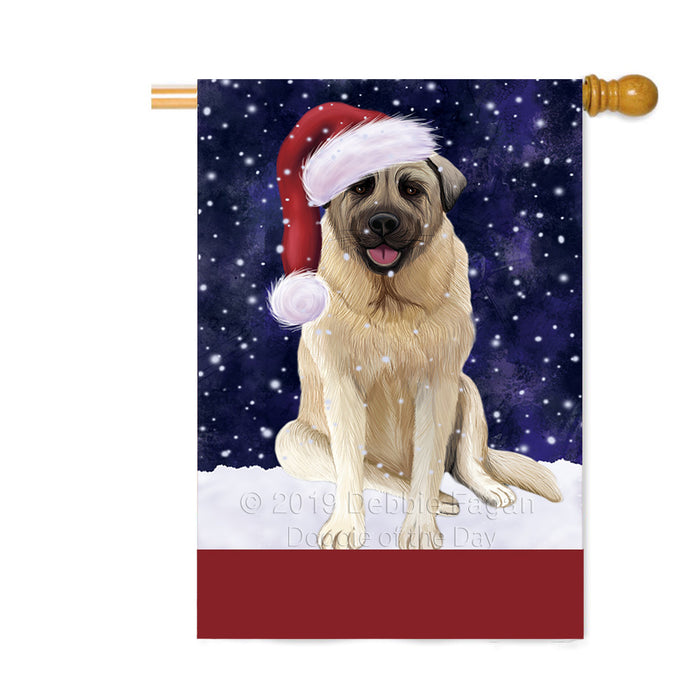 Personalized Let It Snow Happy Holidays Anatolian Shepherd Dog Custom House Flag FLG-DOTD-A62284