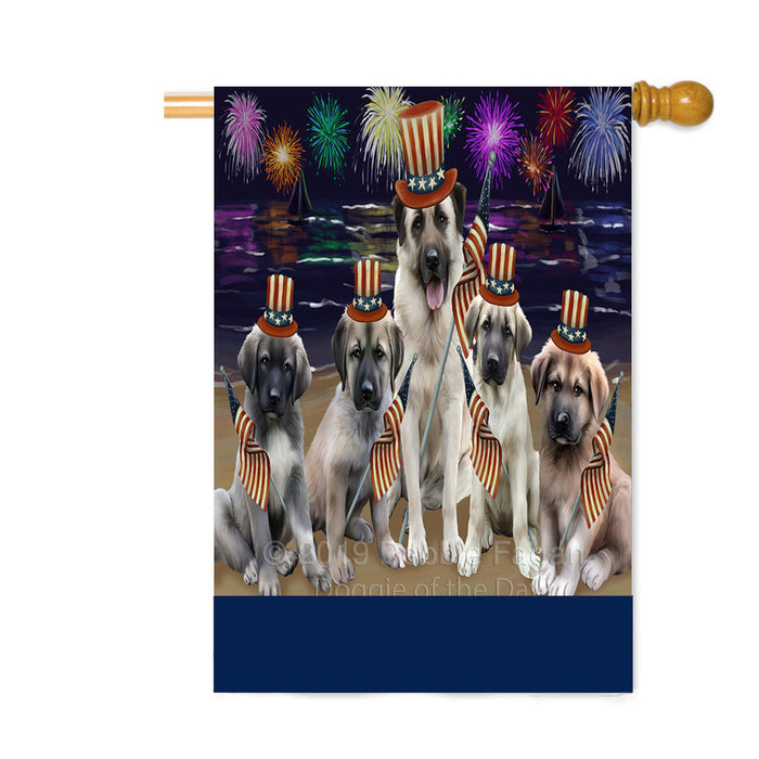 Personalized 4th of July Firework Anatolian Shepherd Dogs Custom House Flag FLG-DOTD-A57795