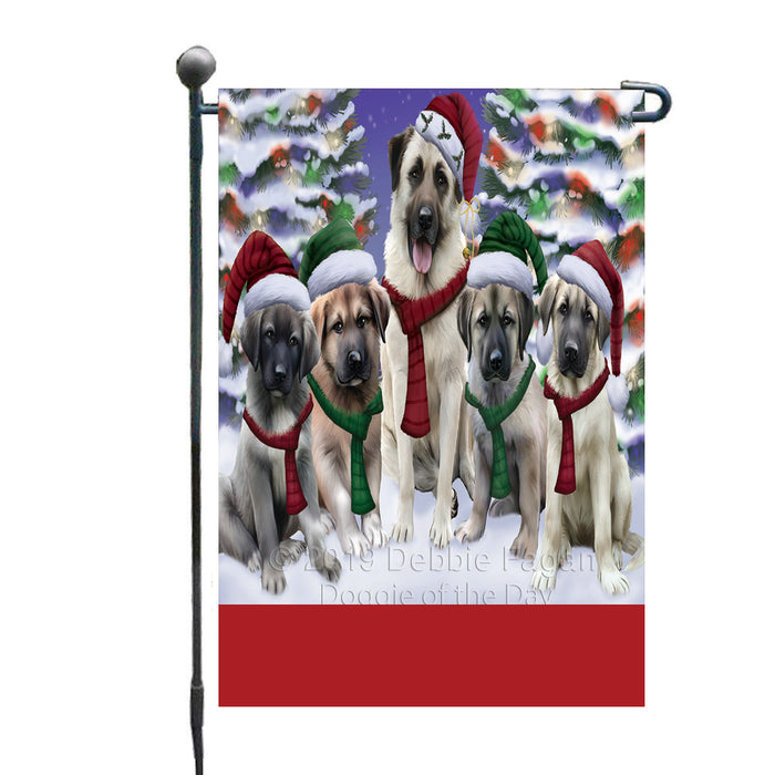 Personalized Christmas Happy Holidays Anatolian Shepherd Dogs Family Portraits Custom Garden Flags GFLG-DOTD-A59083