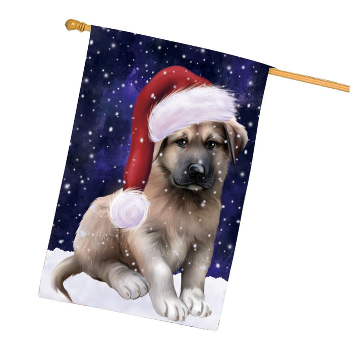 Christmas Let it Snow Anatolian Shepherd Dog House Flag Outdoor Decorative Double Sided Pet Portrait Weather Resistant Premium Quality Animal Printed Home Decorative Flags 100% Polyester FLG67905