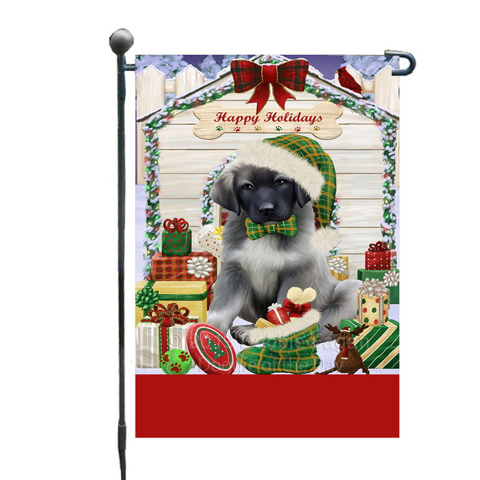 Personalized Happy Holidays Christmas Anatolian Shepherd Dog House with Presents Custom Garden Flags GFLG-DOTD-A59261