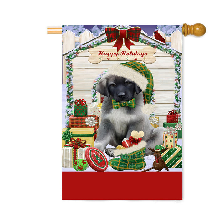 Personalized Happy Holidays Christmas Anatolian Shepherd Dog House with Presents Custom House Flag FLG-DOTD-A59317
