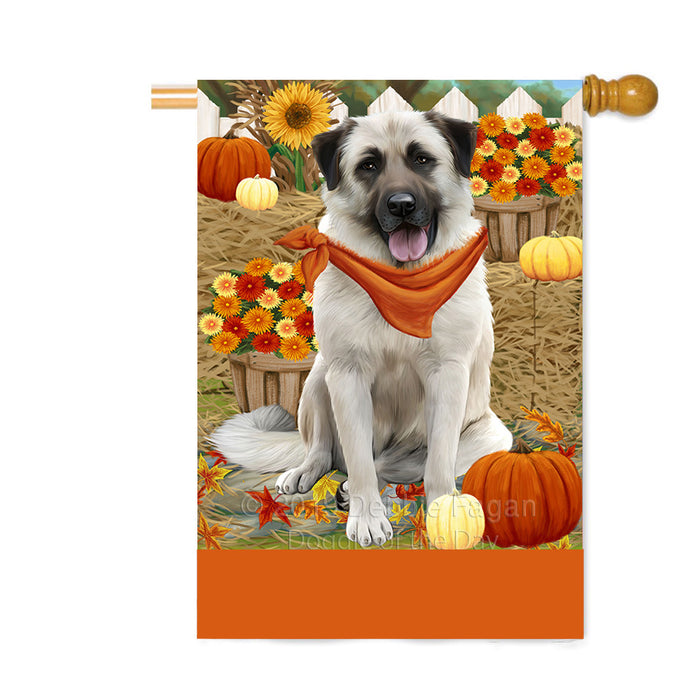Personalized Fall Autumn Greeting Anatolian Shepherd Dog with Pumpkins Custom House Flag FLG-DOTD-A61824