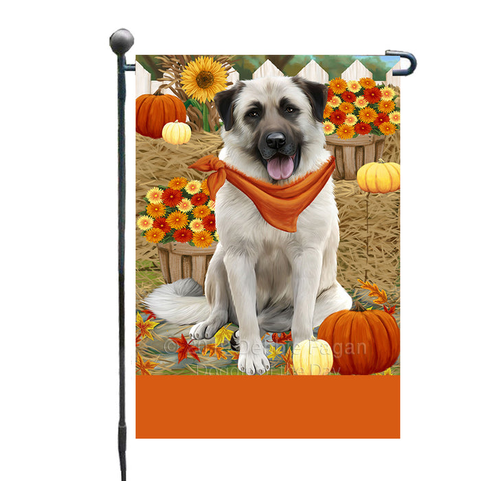 Personalized Fall Autumn Greeting Anatolian Shepherd Dog with Pumpkins Custom Garden Flags GFLG-DOTD-A61768