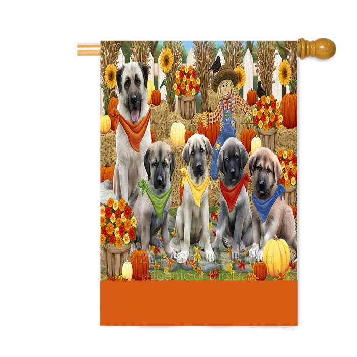 Personalized Fall Festive Gathering Anatolian Shepherd Dogs with Pumpkins Custom House Flag FLG-DOTD-A61825