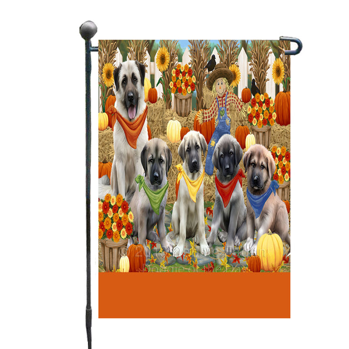 Personalized Fall Festive Gathering Anatolian Shepherd Dogs with Pumpkins Custom Garden Flags GFLG-DOTD-A61769