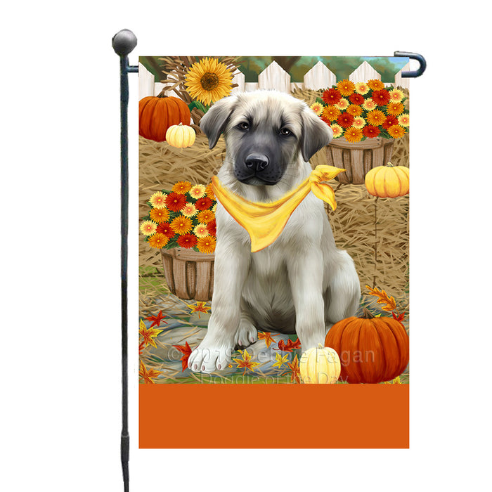 Personalized Fall Autumn Greeting Anatolian Shepherd Dog with Pumpkins Custom Garden Flags GFLG-DOTD-A61770