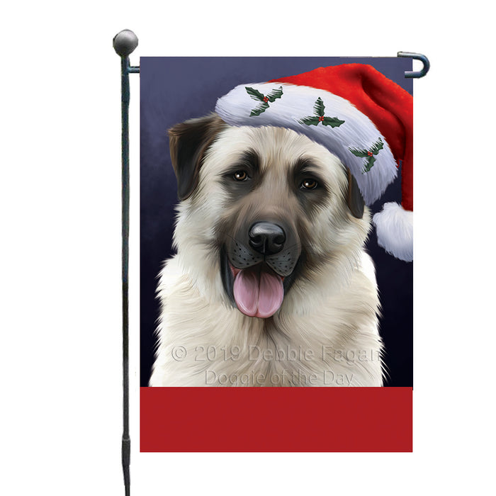 Personalized Christmas Holidays Anatolian Shepherd Dog Wearing Santa Hat Portrait Head Custom Garden Flags GFLG-DOTD-A59793