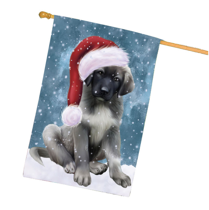 Christmas Let it Snow Anatolian Shepherd Dog House Flag Outdoor Decorative Double Sided Pet Portrait Weather Resistant Premium Quality Animal Printed Home Decorative Flags 100% Polyester FLG67906