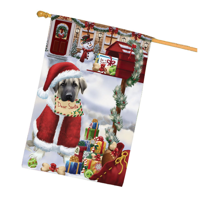 Dear Santa Mailbox Christmas Anatolian Shepherd Dog House Flag Outdoor Decorative Double Sided Pet Portrait Weather Resistant Premium Quality Animal Printed Home Decorative Flags 100% Polyester FLG67933