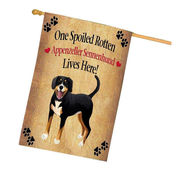 Appenzeller Sennenhund Spoiled Rotten Dog House Flag