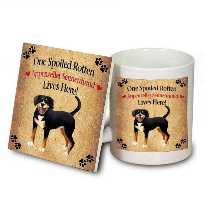 Appenzeller Sennenhund Spoiled Rotten Dog Mug and Coaster Set