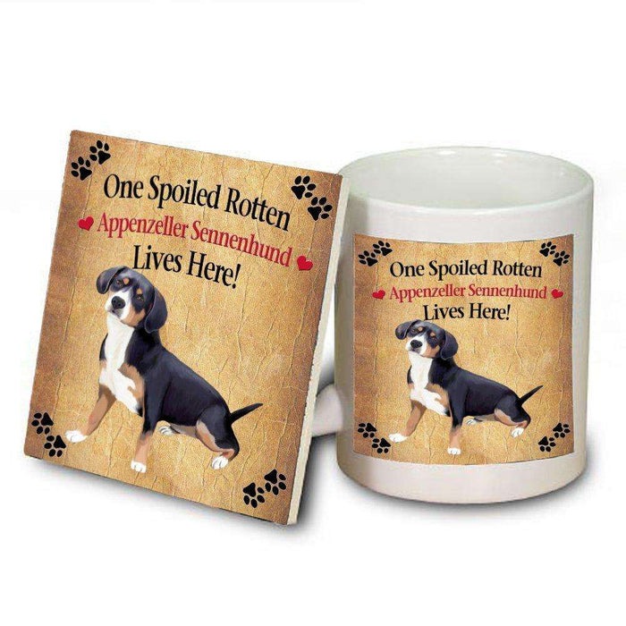 Appenzeller Sennenhund Spoiled Rotten Dog Mug and Coaster Set