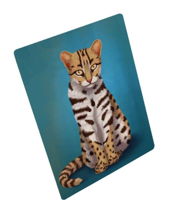 Asian Leopard Cat Art Portrait Print Woven Throw Sherpa Plush Fleece Blanket