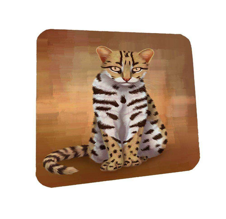 Asian Leopard Cat Coasters Set of 4