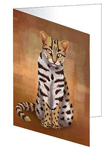Asian Leopard Cat Handmade Artwork Assorted Pets Greeting Cards and Note Cards with Envelopes for All Occasions and Holiday Seasons