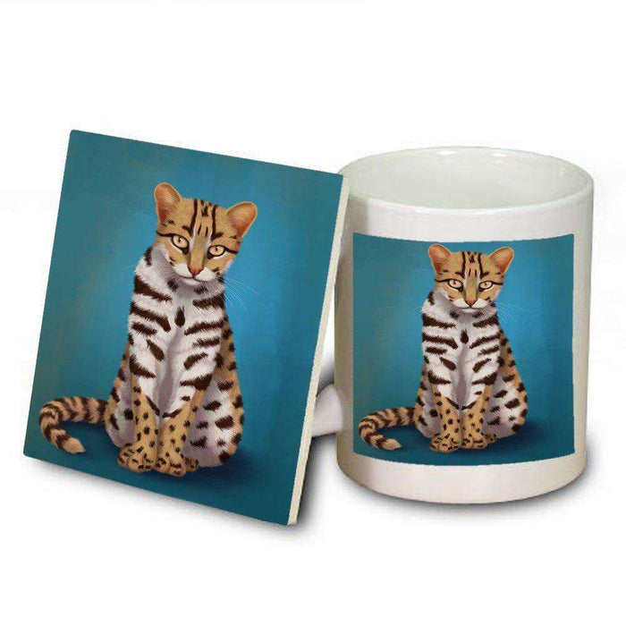 Asian Leopard Cat Mug and Coaster Set