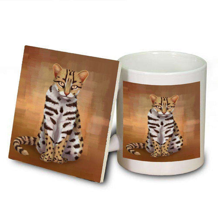 Asian Leopard Cat Mug and Coaster Set