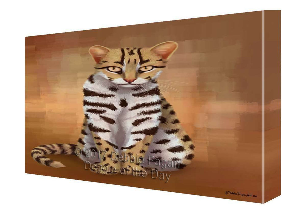 Asian Leopard Cat Painting Printed on Canvas Wall Art