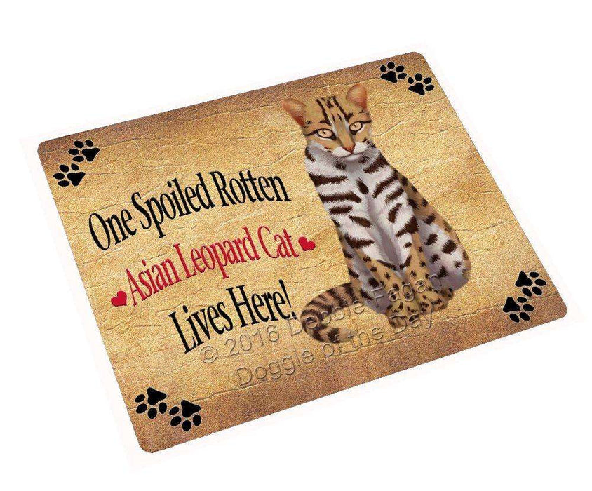 Asian Leopard Spoiled Rotten Cat Tempered Cutting Board (Small)