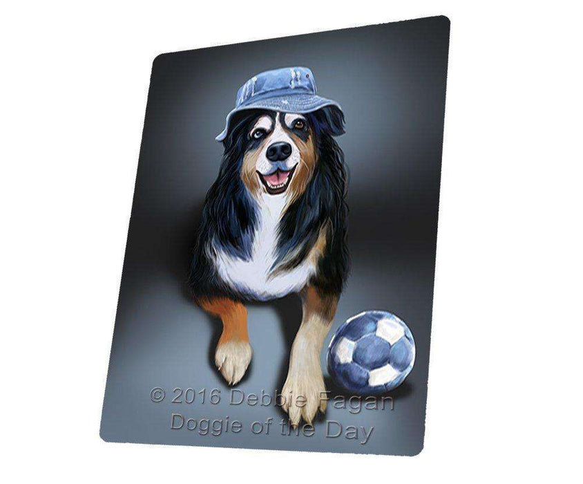 Austin Dog Wearing Hat with Ball Art Portrait Print Woven Throw Sherpa Plush Fleece Blanket