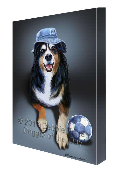 Austin Dog Wearing Hat with Ball Canvas Wall Art