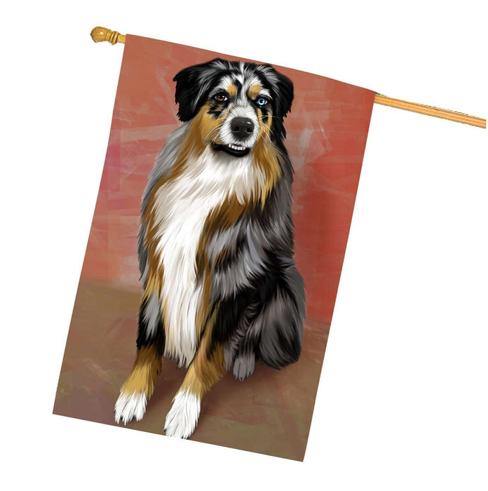 Austraian Shepherd Dog House Flag