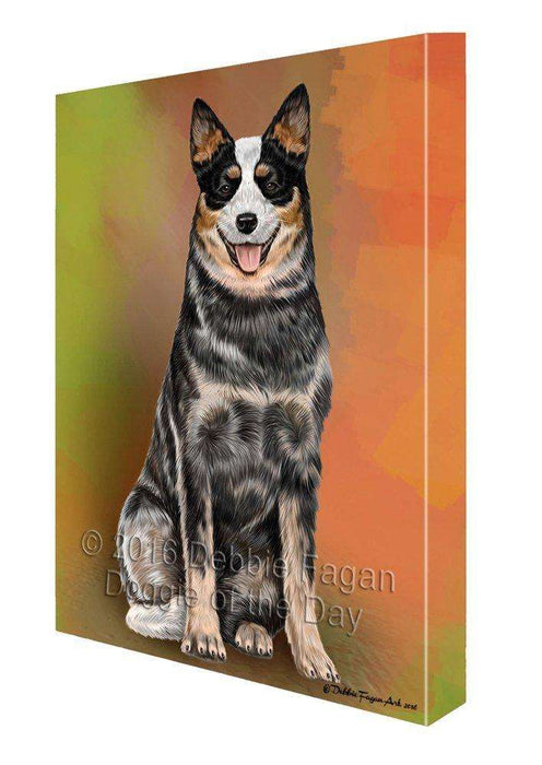 Australian Cattle Adult Dog Painting Printed on Canvas Wall Art