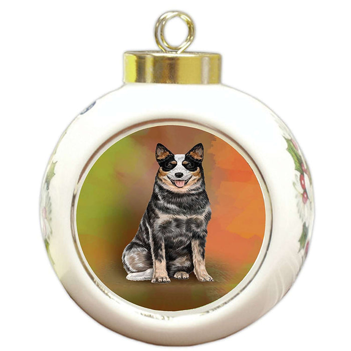 Australian Cattle Adult Dog Round Ball Christmas Ornament