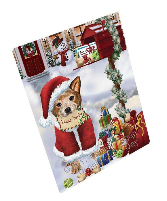Australian Cattle Dear Santa Letter Christmas Holiday Mailbox Dog Art Portrait Print Woven Throw Sherpa Plush Fleece Blanket