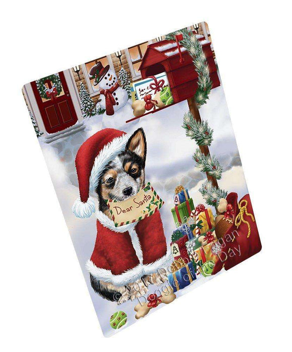Australian Cattle Dear Santa Letter Christmas Holiday Mailbox Dog Art Portrait Print Woven Throw Sherpa Plush Fleece Blanket