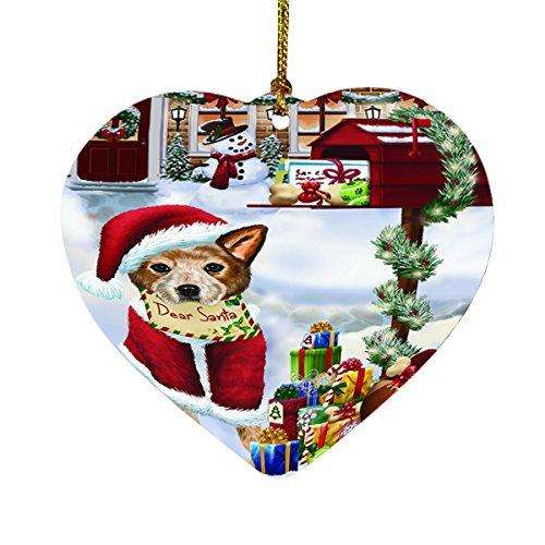 Australian Cattle Dear Santa Letter Christmas Holiday Mailbox Dog Heart Ornament D083