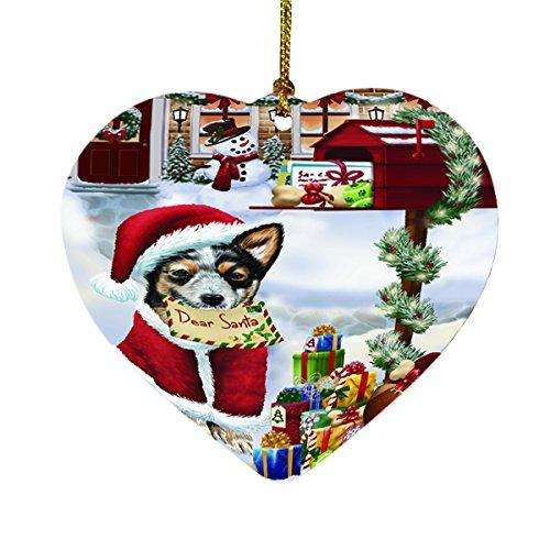 Australian Cattle Dear Santa Letter Christmas Holiday Mailbox Dog Heart Ornament D084