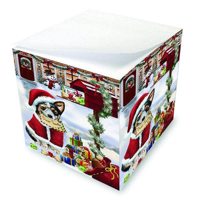 Australian Cattle Dear Santa Letter Christmas Holiday Mailbox Dog Note Cube D080