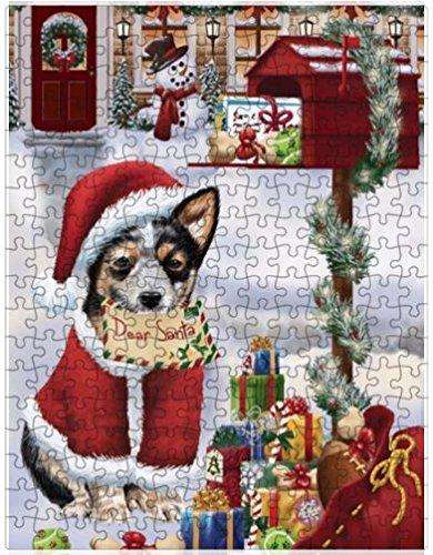 Australian Cattle Dear Santa Letter Christmas Holiday Mailbox Dog Puzzle with Photo Tin